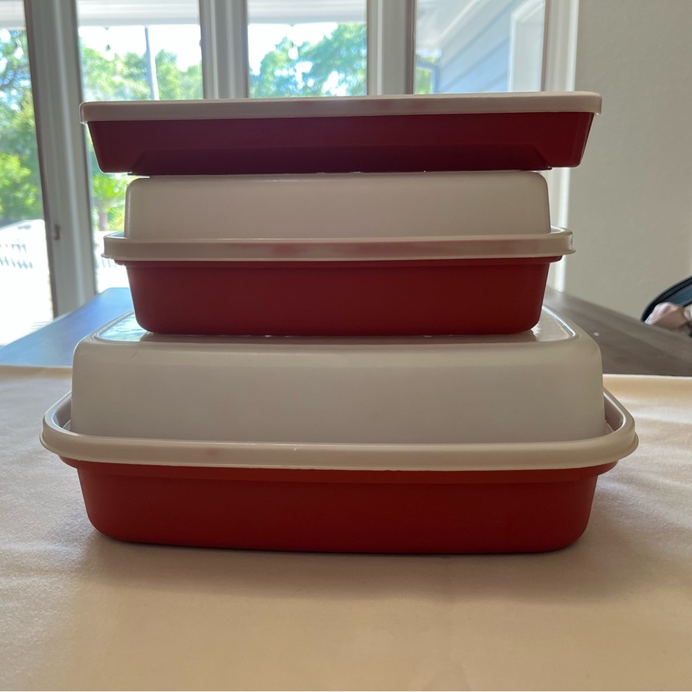 Vintage tupperware Season Serve Marinade and Hot dog deli || Paprika Bacon